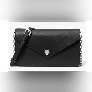 Michael Kors women's black leather bag/clutch.